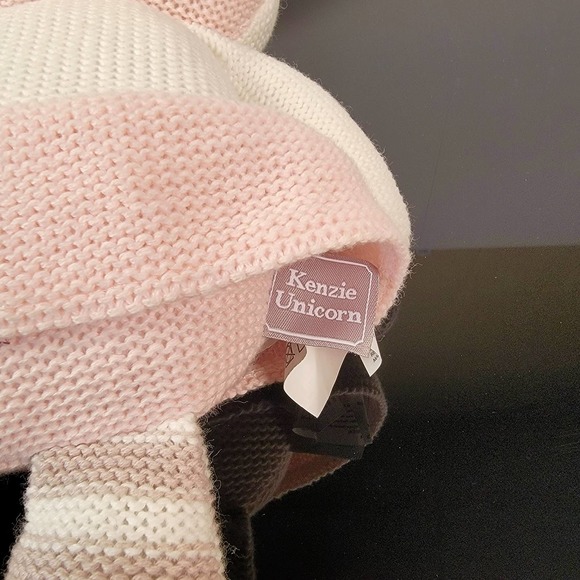 Kenzie Unicorn Knitted Plush Lovey Doll Baby Plush w/ Rattle 17" Living Textiles - Picture 5 of 5